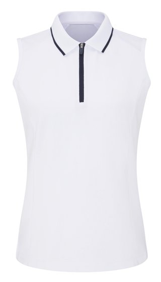 PING Eben Sleeveless dámske polo, biele