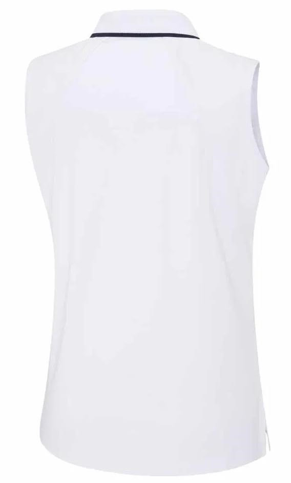 PING Eben Sleeveless dámske polo, biele