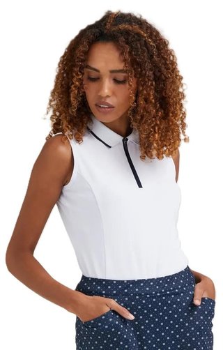 PING Eben Sleeveless dámske polo, biele