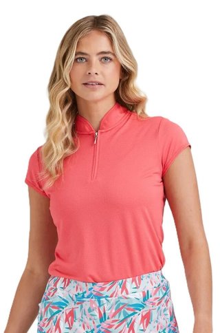 PING Evetta Jacquard dámske polo, paradise pink