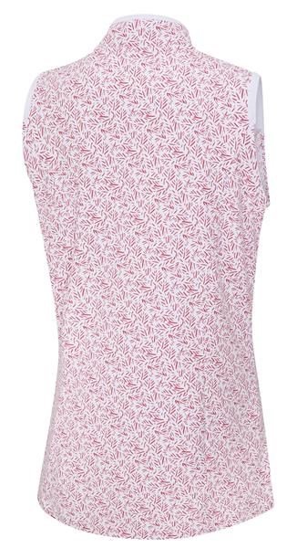 PING Penola Printed Sleeveless dámske polo, fuchsia foliage