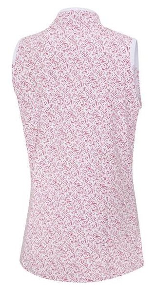 PING Penola Printed Sleeveless dámske polo, fuchsia foliage