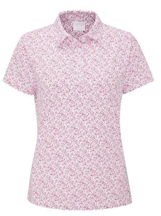 PING Aeria Printed dámske polo, fuchsia foliage