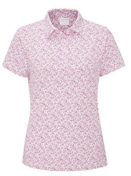 PING Aeria Printed dámske polo, fuchsia foliage