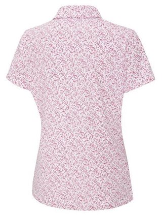 PING Aeria Printed dámske polo, fuchsia foliage