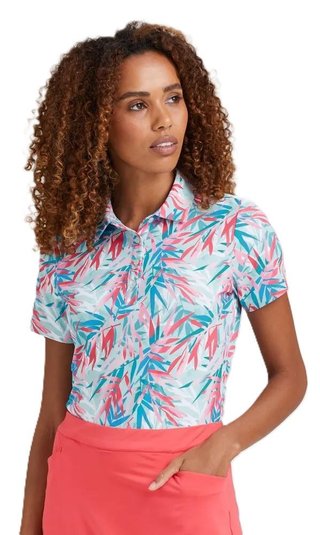 PING Aeria Printed dámske polo, tropic retreat