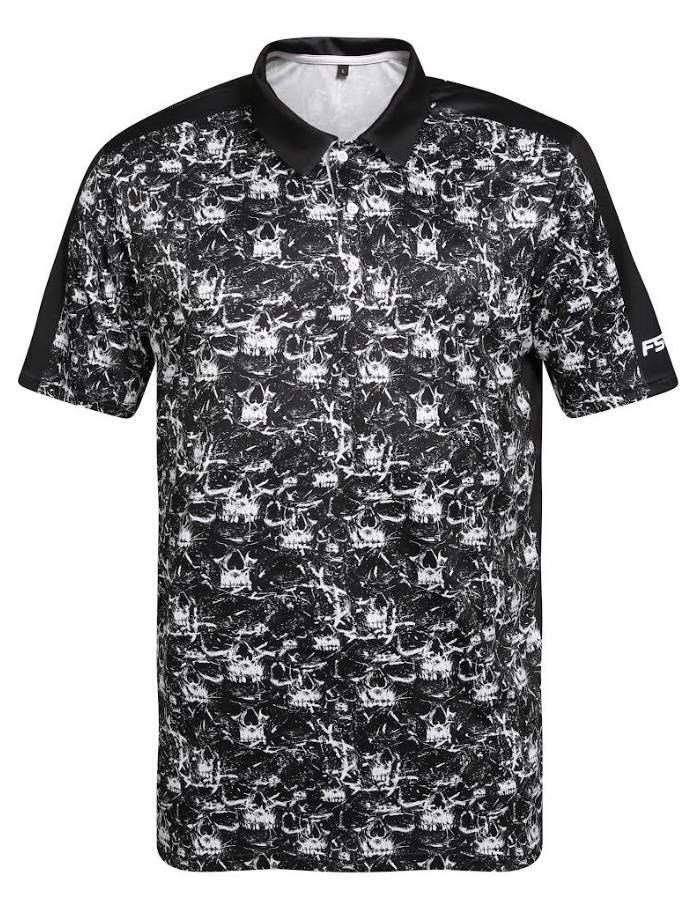 Fashion Sports Wear Skulls pánske polo, čierne