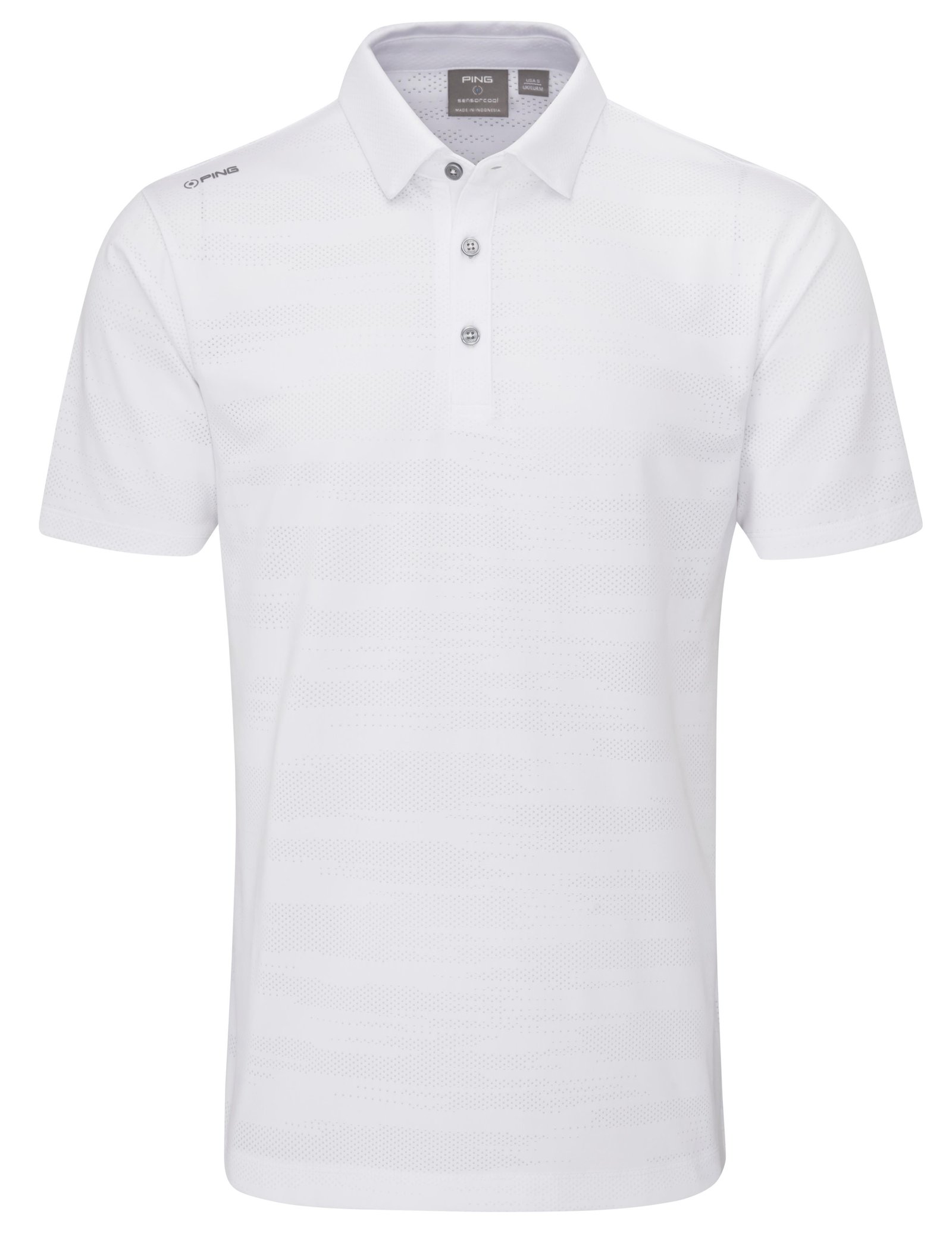 PING Claude Camo Mesh pánske polo, biele