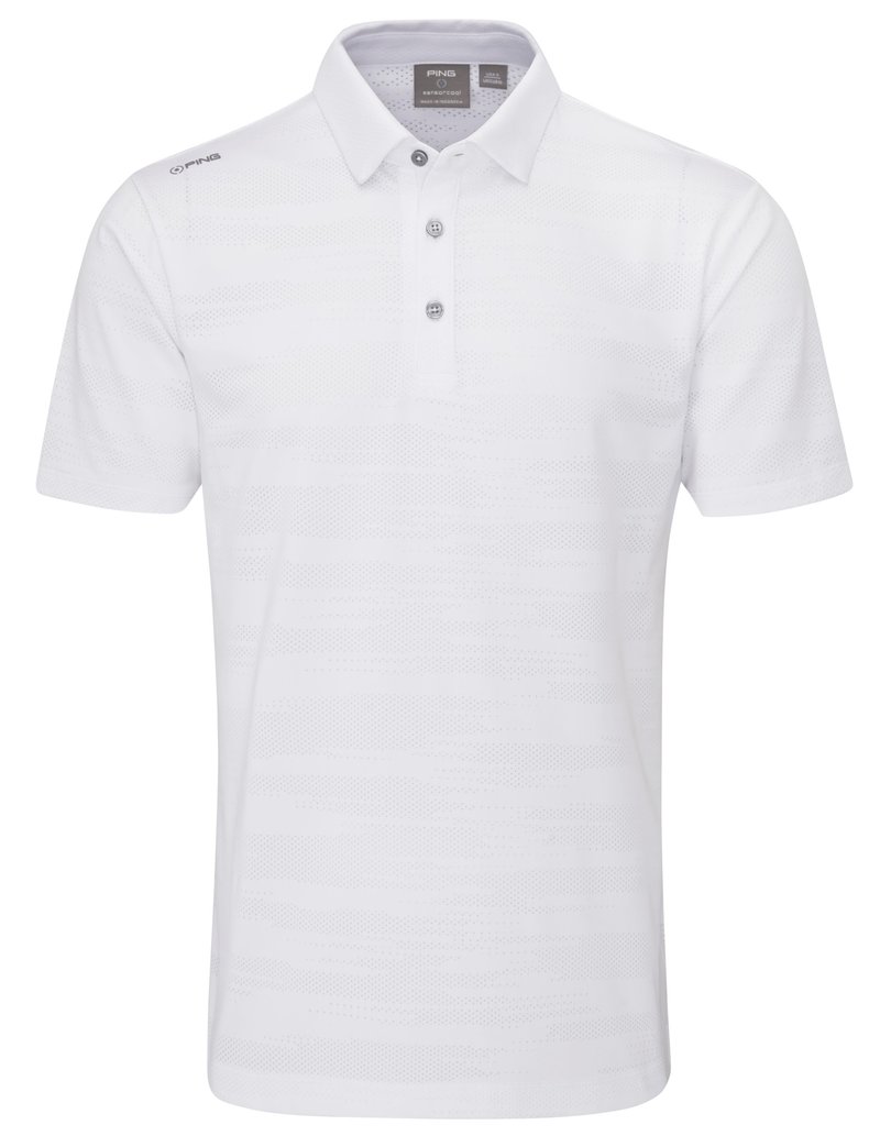 PING Claude Camo Mesh pánske polo, biele