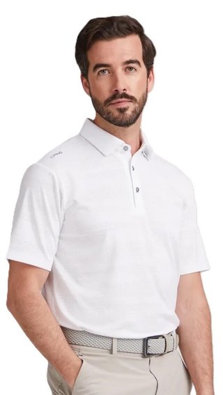 PING Claude Camo Mesh pánske polo, biele