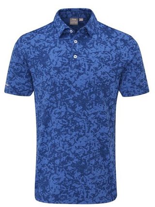 PING Marek Camo Jacquard pánske polo, bright cobalt multi