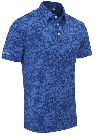 PING Marek Camo Jacquard pánske polo, bright cobalt multi