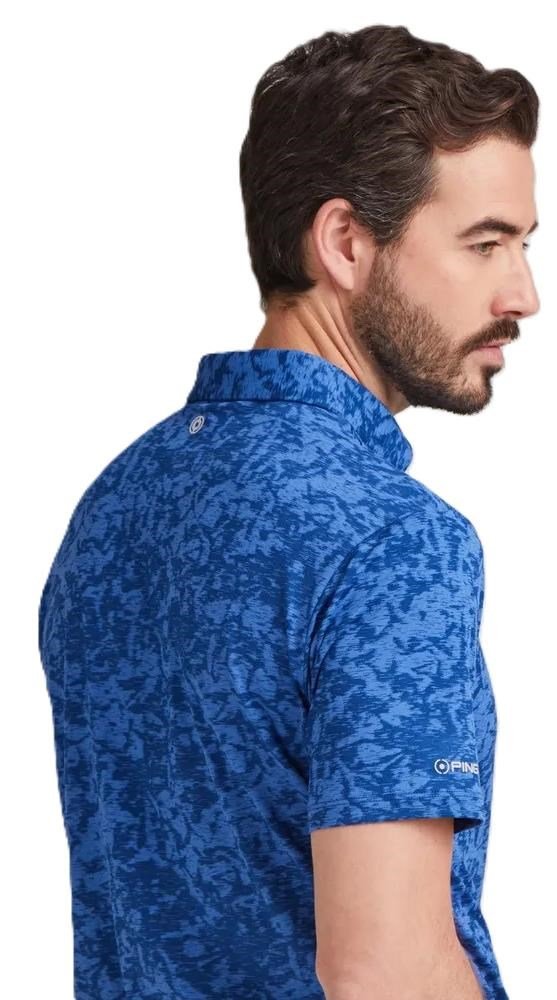 PING Marek Camo Jacquard pánske polo, bright cobalt multi