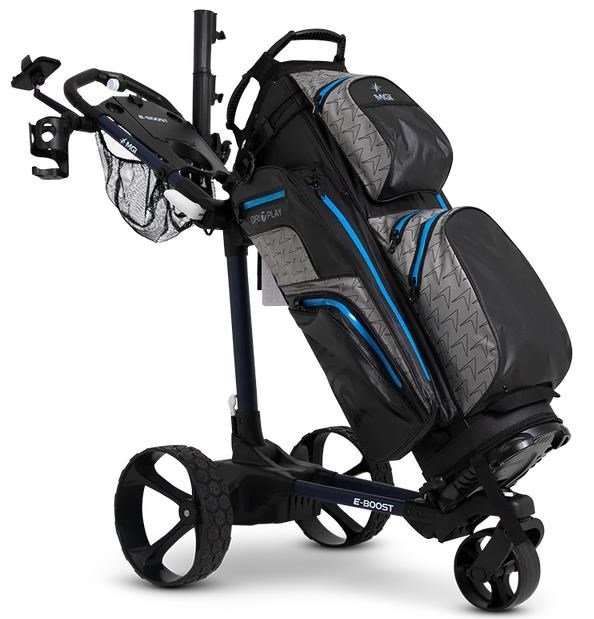 MGI E-Boost hybrid golf trolley 2026 elektrický vozík, modrá