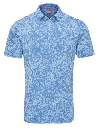 PING Marek Camo Jacquard pánske polo, baltic sea multi