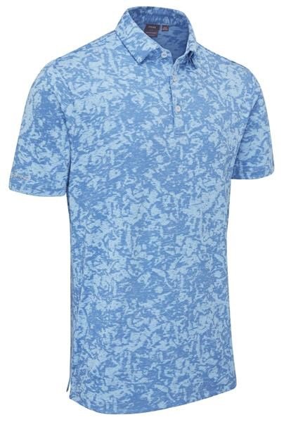 PING Marek Camo Jacquard pánske polo, baltic sea multi