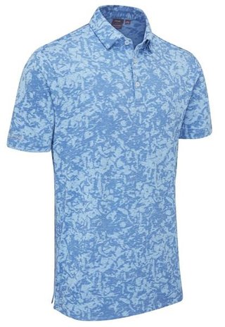 PING Marek Camo Jacquard pánske polo, baltic sea multi