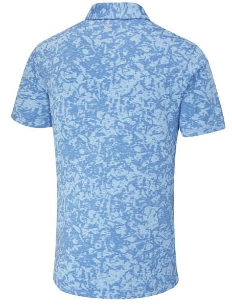 PING Marek Camo Jacquard pánske polo, baltic sea multi