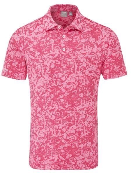 PING Marek Camo Jacquard pánske polo, rhapsody pink multi