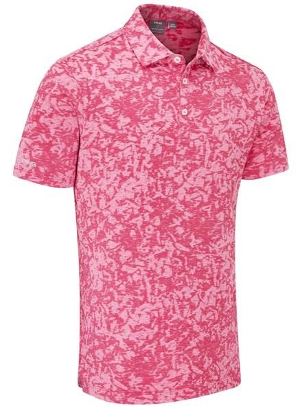 PING Marek Camo Jacquard pánske polo, rhapsody pink multi