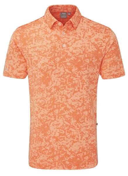PING Marek Camo Jacquard pánske polo, wild salmon multi