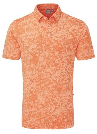 PING Marek Camo Jacquard pánske polo, wild salmon multi