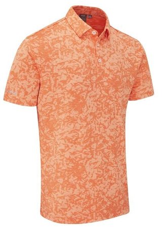 PING Marek Camo Jacquard pánske polo, wild salmon multi