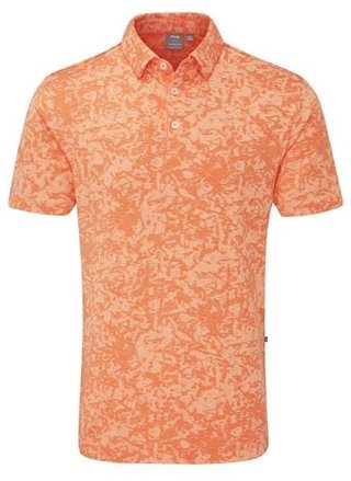 PING Marek Camo Jacquard pánske polo, wild salmon multi