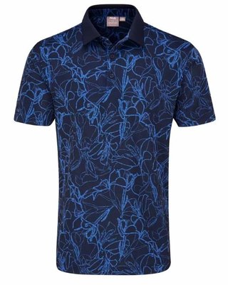 PING Orlando pánske polo, navy/bright cobalt