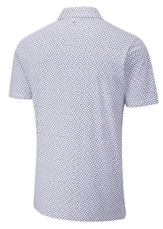 PING Ephron Printed pánske polo, white/pink haze multi