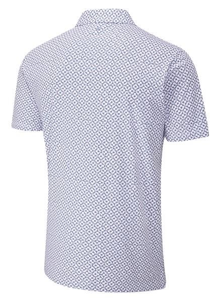 PING Ephron Printed pánske polo, white/pink haze multi