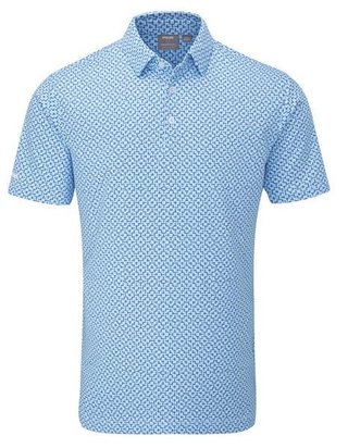 PING Ephron Printed pánske polo, baltic sea multi