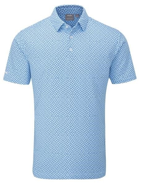PING Ephron Printed pánske polo, baltic sea multi