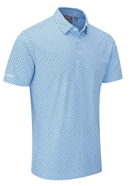 PING Ephron Printed pánske polo, baltic sea multi