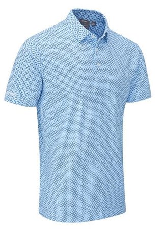 PING Ephron Printed pánske polo, baltic sea multi