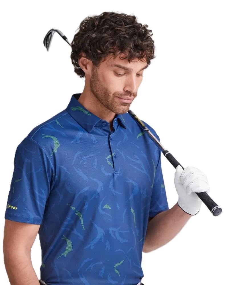 PING Ephron Printed pánske polo, inky multi
