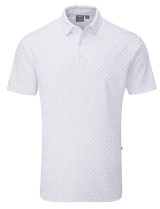 PING Ephron Printed pánske polo, biela/green bay multi