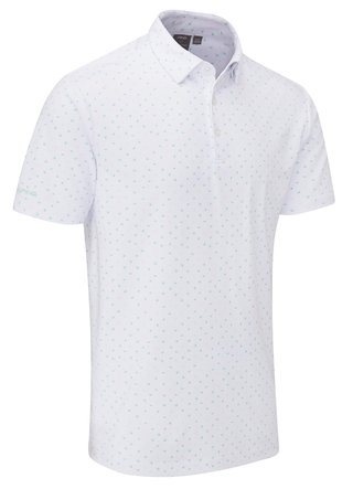 PING Ephron Printed pánske polo, biela/green bay multi
