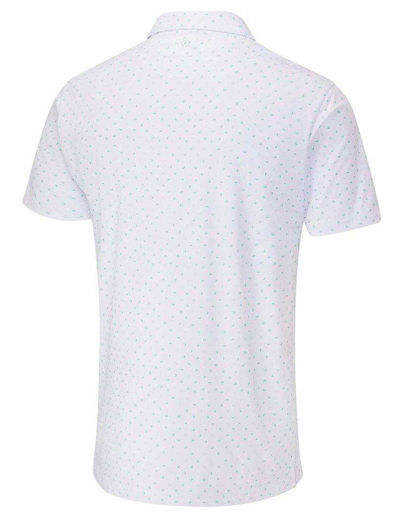 PING Ephron Printed pánske polo, biela/green bay multi