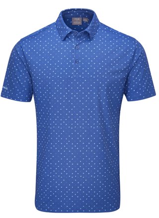 PING Ephron Printed pánske polo, bright cobalt multi