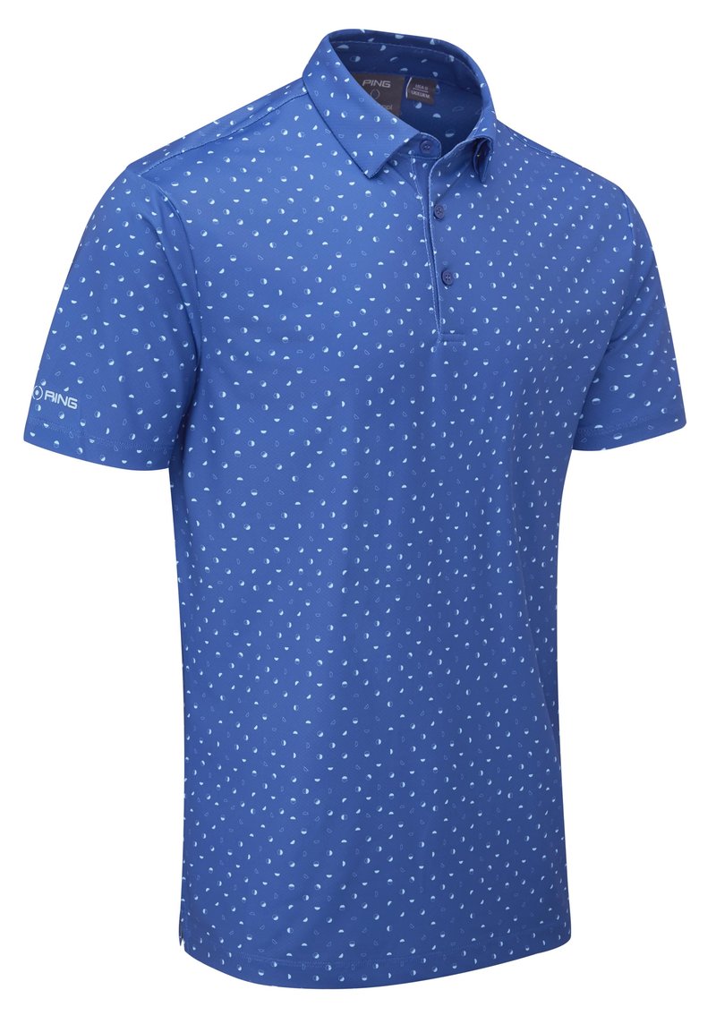 PING Ephron Printed pánske polo, bright cobalt multi
