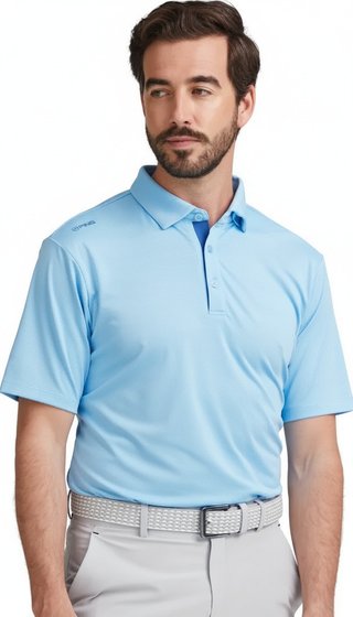 PING Claude Camo Mesh pánske polo, baltic sea