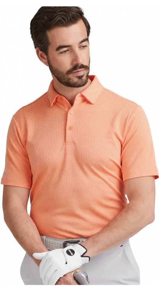 PING Hershel pánske polo, wild salmon multi