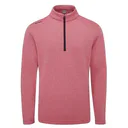 PING Ramsey half zip ribbed fleece pánsky pullover, rhapsody pink marl