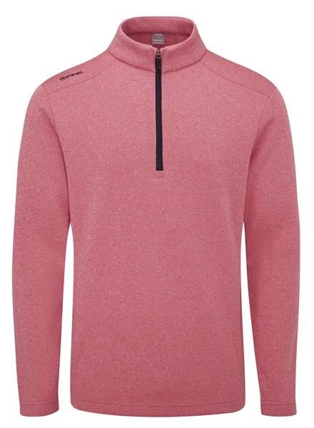 PING Ramsey half zip ribbed fleece pánsky pullover, rhapsody pink marl