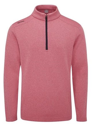 PING Ramsey half zip ribbed fleece pánsky pullover, rhapsody pink marl
