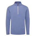 PING Ramsey half zip ribbed fleece pánsky pullover, bright cobalt marl