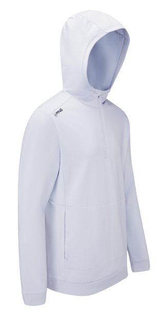 PING Haldon Hooded Fleece pánska mikina, pearl grey