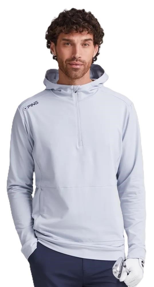 PING Haldon Hooded Fleece pánska mikina, pearl grey