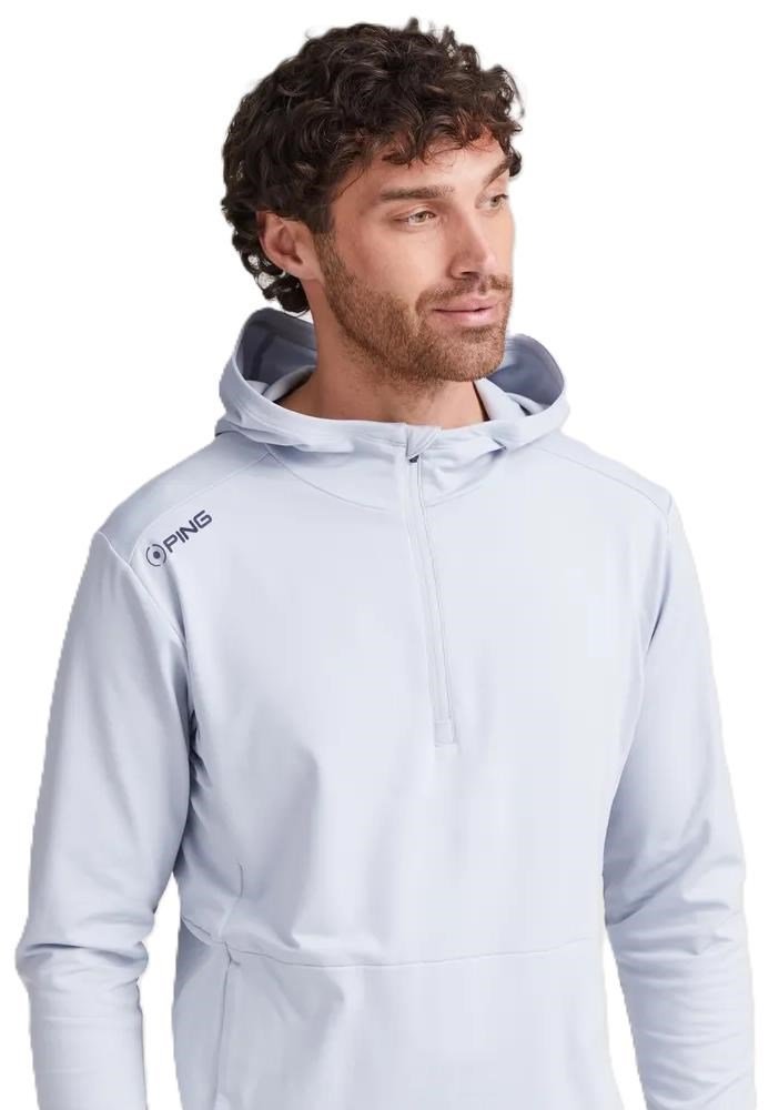 PING Haldon Hooded Fleece pánska mikina, pearl grey